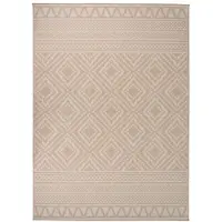 vidaXL Buitenkleed met patroon platgeweven 200x280 cm bruin