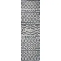vidaXL Buitenkleed met patroon platgeweven 80x250 cm blauw