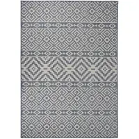 vidaXL Buitenkleed met patroon platgeweven 140x200 cm blauw