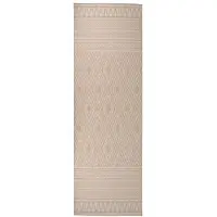 vidaXL Buitenkleed met patroon platgeweven 80x250 cm bruin