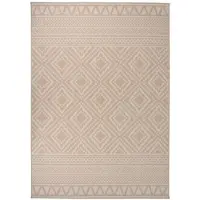 vidaXL Buitenkleed met patroon platgeweven 140x200 cm bruin