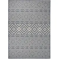 vidaXL Buitenkleed met patroon platgeweven 200x280 cm blauw