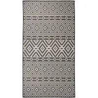 vidaXL Buitenkleed met patroon platgeweven 80x150 cm zwart