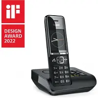 Gigaset COMFORT 550A, Analoog/DECT-telefoon, Draadloos handset, Sprekenhandsfree, 200 contacten, Nummerherkenning, Zwart