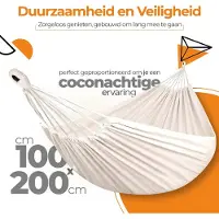 PD Hangmat - 200 x 100 cm - Beige - Complete set met Handige Opbergtas - Zomer