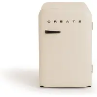 Create - Koelkast in retrostijl - Gebroken wit - Handvat Zwart - FRIDGE RETRO 107L
