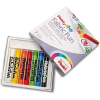 Pentel Textielkrijt PTS7 Doos 7 Kleuren