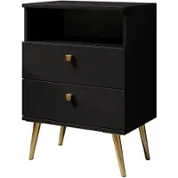 Meubella Nachtkastje Hidde - Zwart - 50 cm