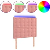 vidaXL Hoofdbord LED 90x5x118/128 cm fluweel roze