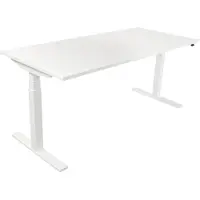Markant Elektrisch verstelbaar bureau 160 x 80 cm met wit frame en wit werkblad.