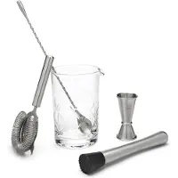 Leopold Vienna - Cocktail set 5-delig (mixglas, barlepel, stamper, pipet, strainer) - cadeau giftset