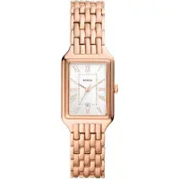 Fossil Analoog horloge 'Raquel' rose-goud / zwart / wit
