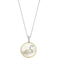 Ti sento Dames Hanger - 925 zilver - Leeuw - Parelmoer met geel verguld - 6826LE