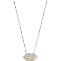 Ti sento Dames Ketting - 925 zilver - Zirkonia met geel verguld - Maat 42 - 34040ZY