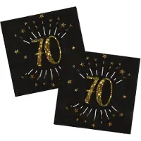 SANTEX Verjaardag feest servetten leeftijd - 50x - 70 jaar - goud - 33 x 33 cm - Feestservetten