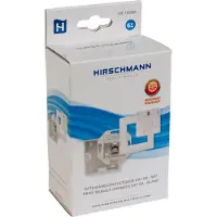 Hirschmann IDC 1000M SHOP CAT6a Gigabit Keystone netwerk opbouw wandcontactdoos met 1 RJ45 poort - afgeschermd / wit