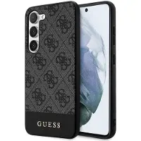 GUESS PU 4G Stripe Case- zwart (Samsung Galaxy S24), Smartphonehoes, Zwart