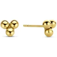 New Bling 9NBG-0382 Gouden Oorknopjes - Dames - 3 Bolletjes - 5,3 x 5,3 mm - 14 Karaat - Goud