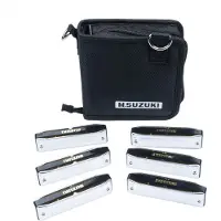Suzuki bluesmaster Harp Set 6 Harps incl. softcase - Mondharmonica