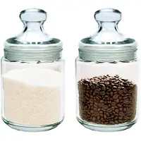 Luminarc Set van 2x stuks voorraadpotten/bewaarpotten 750 ml glas met glazen deksel - Voorraadpot