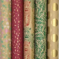 Benza Eco Mundo assortiment 100% Recycled 70 Gr/m2 cadeaupapier inpakpapier - 200 x 70 cm - 3 rollen