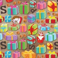 Benza Sinterklaas inpakpapier cadeaupapier met jute design - 200 x 70 cm - 5 stuks