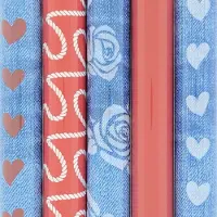 Benza Love me assortiment inpakpapier cadeaupapier - 2 meter x 70 cm - 5 rollen