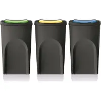 AWTOOLS Keden afvalbak met sorteerbox - Zwart, voor recycling
