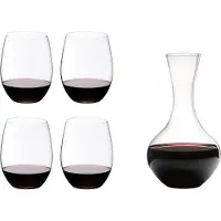 Riedel Rode Wijnglazenset O Wine - 4 stuks met Decanteerkaraf Syrah