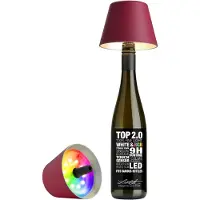 Sompex Top 2.0 led licht voor op fles H11cm D12.5cm bordeaux