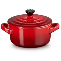 Le Creuset Aardewerken mini pannetjes set van 4 stuks Kersenrood