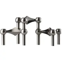 STOFF Nagel Nagel Kandelaar 3 Stuks Zwart Verchroomd - Kaarshouders Zinklegering Black Chrome - 9037
