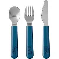 Mepal kinderbestekset mio 3-delig blauw blauw RVS Kinderbestekset