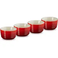Le Creuset - Set van 4 Mini-Ramekins Kersenrood 7,8cm 0,1l