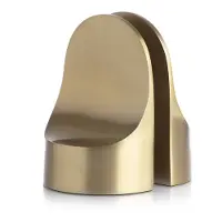 XLBoom Set van 2 boekensteunen Emoji | marmer goudkleurig 7.5x7.5x18.5 cm decoratieve objecten | NADUVI