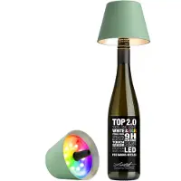 Sompex Top 2.0 led licht voor op fles H11cm D12.5cm olijfgroen