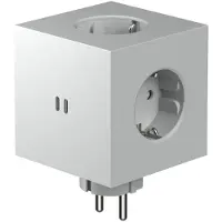 Avolt Square 2 Contactdoosverlenger Met Usb-c / Magneet - Lampsnoeren & lampverlengstukken Kunststof Gotland Grey - SQ2-EUFC30-WMGG