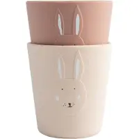 Trixie Siliconen Beker 2-pack Mrs. Rabbit - Perfect voor Kleine Handjes - Voor Jongens en Meisjes - 100% Food Grade Silicone - Vaatwas & Microgolf bestendig