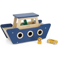 Trixie Houten Speelgoed - Veerboot - Dieren Boot - Inclusief 2 auto's - Vanaf 1,5 jaar - Voor Jongens en Meisjes - FSC