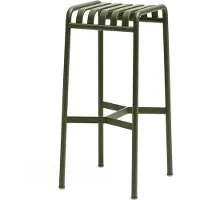 HAY Kruk Palissade Bar Stool Olive Powder Coated Steel
