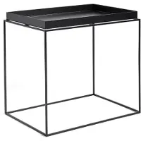 HAY Dienbladtafel 40x60 Cm Zwart - Salontafels Gepoedercoat Staal Black - AA685-A361-AA55
