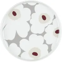 Marimekko Oiva Unikko plat bord D20cm grijs