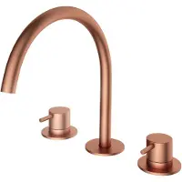 Hotbath Cobber inbouw wastafelmengkraan 3-gats CB033 geborsteld koper PVD