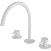 Hotbath Cobber inbouw wastafelmengkraan 3-gats CB033 wit mat