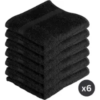 Tiseco HOME STUDIO - Handdoek RIVA - SET/6 - 100% katoen - 450 g/m² - 100% katoen - superzacht en zeer absorberend - 50x100 cm - Zwart