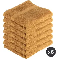 Tiseco HOME STUDIO - Handdoek RIVA - SET/6 - 100% katoen - 450 g/m² - 100% katoen - superzacht en zeer absorberend - 50x100 cm - Camel