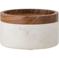 Creative Collection Fenella Pot met Deksel, Wit, Marmer