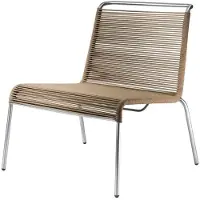 FDB Møbler M20L Teglgaard Lounge Cord Stoel loungestoel Bruin gemengd roestvrij staal