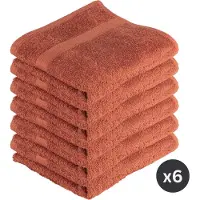 Tiseco HOME STUDIO - Handdoek RIVA - SET/6 - 100% katoen - 450 g/m² - 100% katoen - superzacht en zeer absorberend - 50x100 cm - Terra
