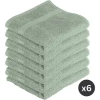 Tiseco HOME STUDIO - Handdoek RIVA - SET/6 - 100% katoen - 450 g/m² - 100% katoen - superzacht en zeer absorberend - 50x100 cm - Groen